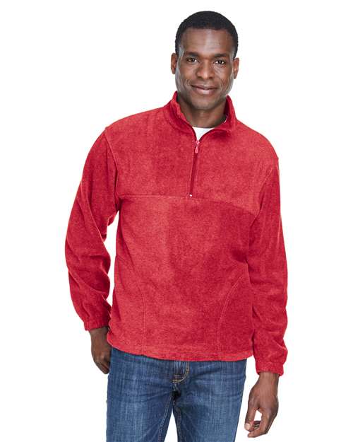 Harriton Men's Fleece Quarter - Zip Pullover - Harriton M980 Red S