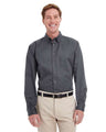 Harriton Men's Foundation Cotton Twill Dress Shirt with Teflon - Harriton 15718 Dark Charcoal S