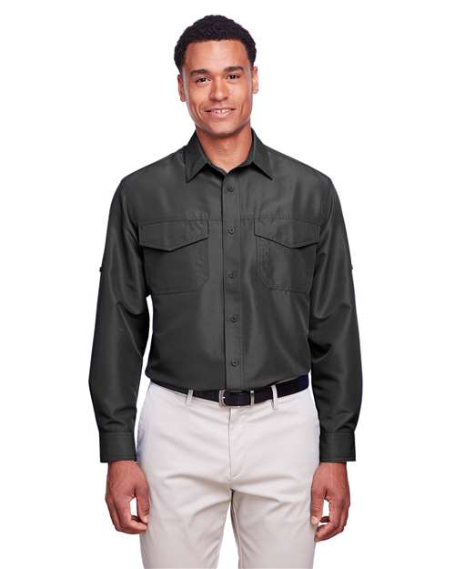 Harriton Men's Key West Performance Staff Shirt - Harriton M580L Dark Charcoal XS