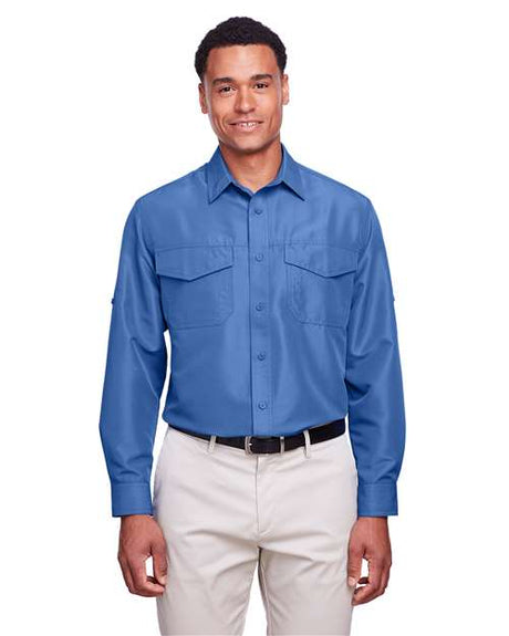 Harriton Men's Key West Performance Staff Shirt - Harriton M580L Pool Blue XS