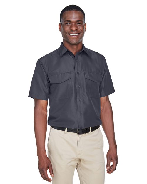 Harriton Men's Key West Short Sleeve Performance Staff Shirt - Harriton M580 Black XS Button - Up Shirts