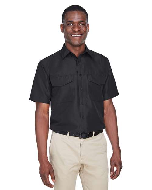 Harriton Men's Key West Short Sleeve Performance Staff Shirt - Harriton M580 Black XS Button - Up Shirts