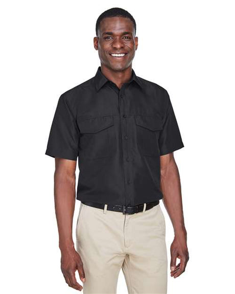 Harriton Men's Key West Short Sleeve Performance Staff Shirt - Harriton M580 Black XS Button - Up Shirts