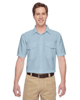 Harriton Men's Key West Short Sleeve Performance Staff Shirt - Harriton M580 Cloud Blue XS Button - Up Shirts