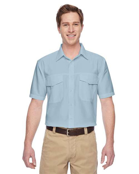 Harriton Men's Key West Short Sleeve Performance Staff Shirt - Harriton M580 Cloud Blue XS Button - Up Shirts
