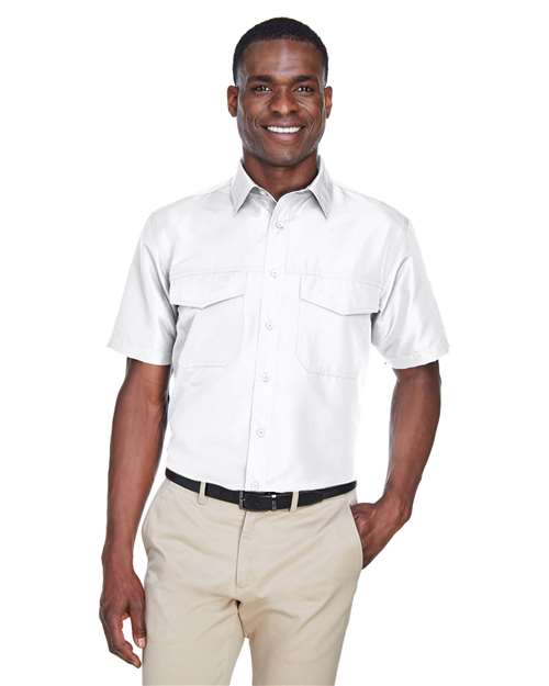 Harriton Men's Key West Short Sleeve Performance Staff Shirt - Harriton M580 White XS Button - Up Shirts