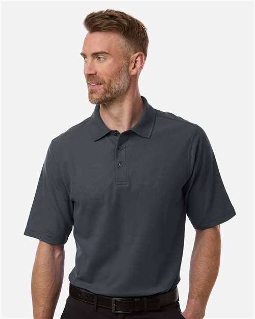 Harriton Men's Maverick CVC Pique Polo - Harriton M105 Dark Charcoal S