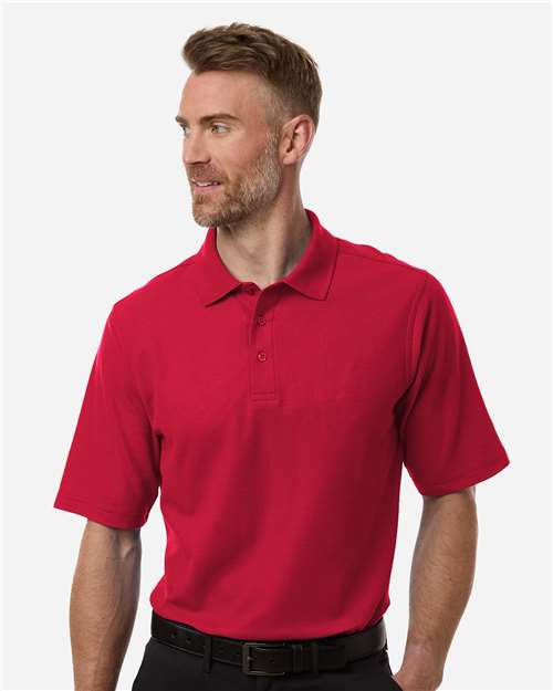 Harriton Men's Maverick CVC Pique Polo - Harriton M105 Red S