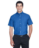 Harriton Men's Oxford Short Sleeve with Stain - Release - Harriton M600S French Blue XS