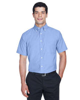 Harriton Men's Oxford Short Sleeve with Stain - Release - Harriton M600S Light Blue XS