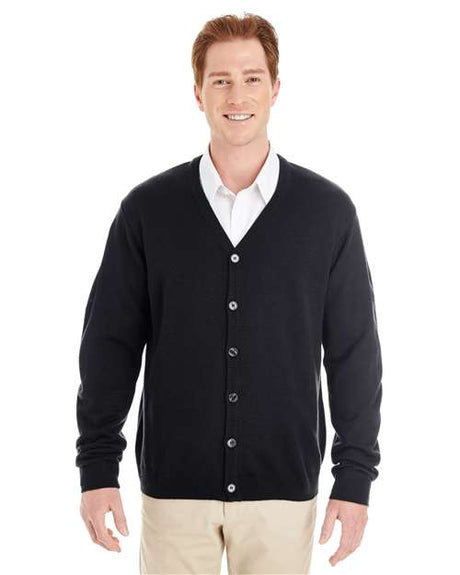 Harriton Men's Pilbloc™ V - Neck Button Cardigan Sweater - Harriton M425 Black XS