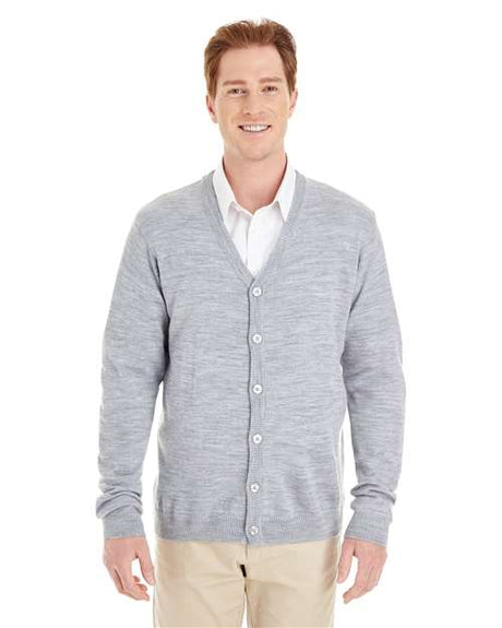 Harriton Men's Pilbloc™ V - Neck Button Cardigan Sweater - Harriton M425 Grey Heather XS