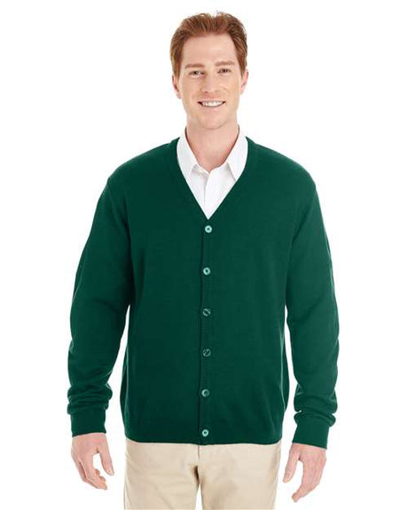 Harriton Men's Pilbloc™ V - Neck Button Cardigan Sweater - Harriton M425 Hunter XS