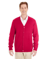 Harriton Men's Pilbloc™ V - Neck Button Cardigan Sweater - Harriton M425 Red XS