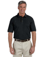 Harriton Men's Tall Cotton Pique Polo - Harriton M200T Black XLT