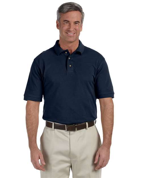 Harriton Men's Tall Cotton Pique Polo - Harriton M200T Navy XLT