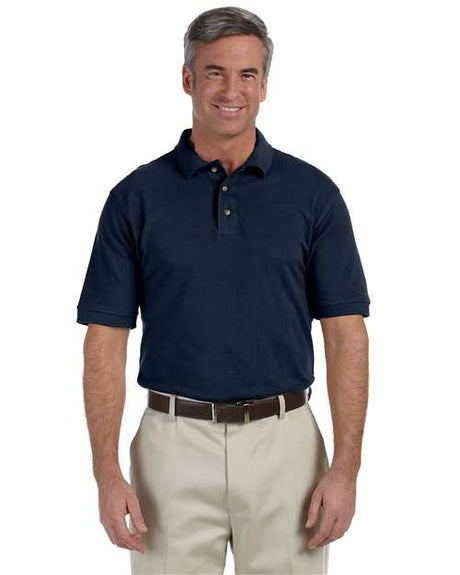 Harriton Men's Tall Cotton Pique Polo - Harriton M200T Navy XLT