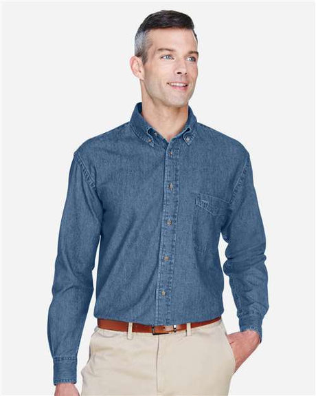 Harriton Men's Tall Denim Shirt - Harriton M550T Light Denim XLT