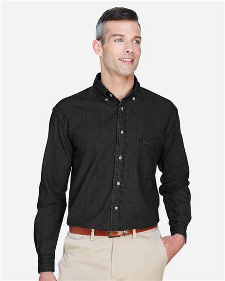 Harriton Men's Tall Denim Shirt - Harriton M550T Washed Black XLT