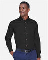 Harriton Men's Tall Easy Blend™ Twill Dress Shirt - Harriton 14335 Black XLT