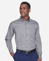 Harriton Men's Tall Easy Blend™ Twill Dress Shirt - Harriton 14335 Dark Grey XLT