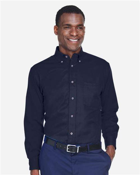 Harriton Men's Tall Easy Blend™ Twill Dress Shirt - Harriton 14335 Navy XLT