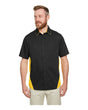Harriton Men's Tall Flash IL Colorblock Shirt - Harriton M586T Black/ Sunray Yellow LT