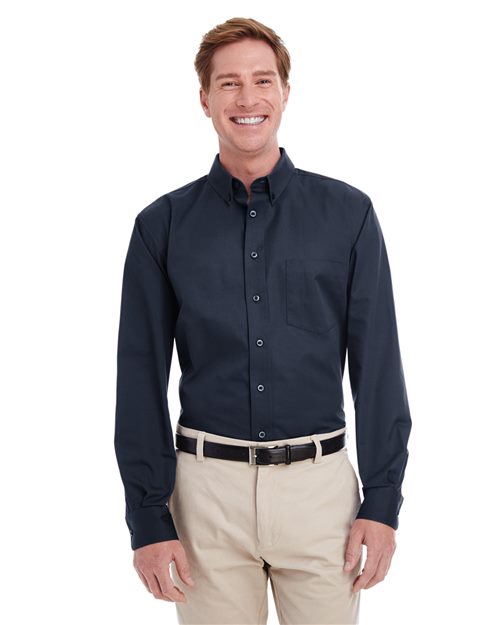 Harriton Men's Tall Foundation Cotton Twill Shirt with Teflon - Harriton M581T White XLT