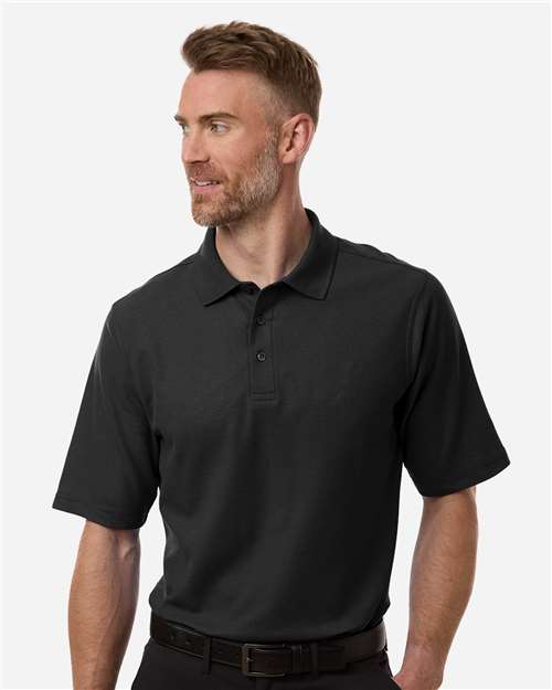 Harriton Men's Tall Maverick CVC Pique Polo - Harriton M105T Black LT