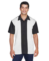 Harriton Men's Two - Tone Camp Shirt - Harriton M575 Black/ Cream S