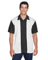 Harriton Men's Two - Tone Camp Shirt - Harriton M575 Black/ Cream S