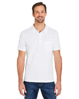 Harriton Men's Valiant Cotton Snag Protect Pocket Polo - Harriton M205P White S