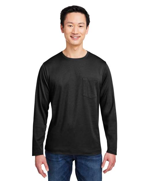 Harriton Unisex Charge Snag and Soil Protect Long Sleeve T-Shirt - Harriton M118L Black XS
