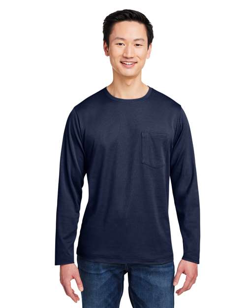 Harriton Unisex Charge Snag and Soil Protect Long Sleeve T-Shirt - Harriton M118L Dark Navy XS