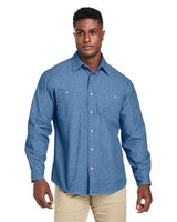 Harriton Unisex Denim Shirt Jacket - Harriton M540 Light Denim XS