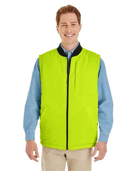 Harriton Unisex Dockside Interactive Reversible Freezer Vest - Harriton M776 Black/ Safety Yellow XS
