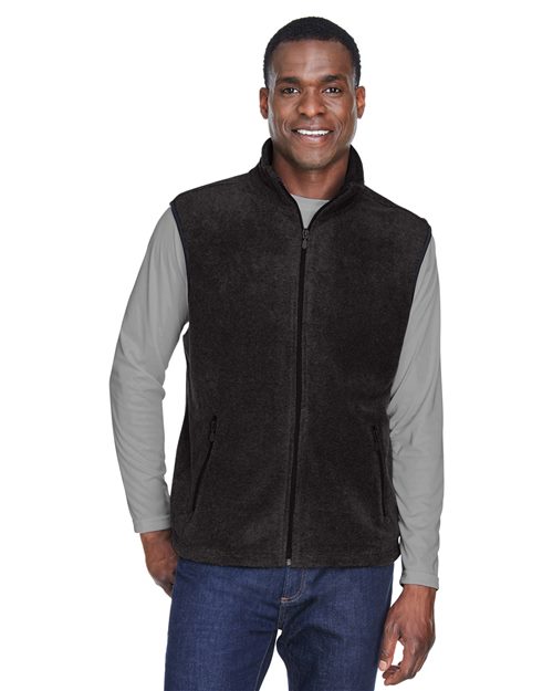 Harriton Unisex Fleece Full - Zip Vest - Harriton M985 Black S