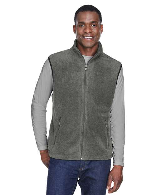 Harriton Unisex Fleece Full - Zip Vest - Harriton M985 Charcoal S
