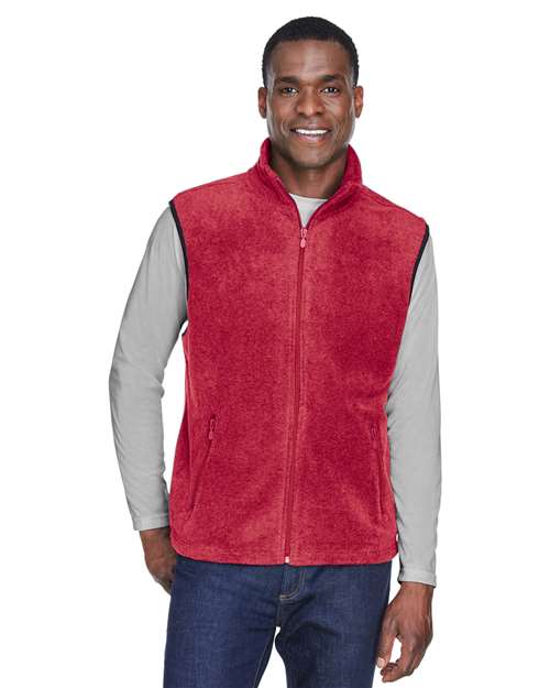 Harriton Unisex Fleece Full - Zip Vest - Harriton M985 Red S