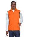 Harriton Unisex Fleece Full - Zip Vest - Harriton M985 Safety Orange S