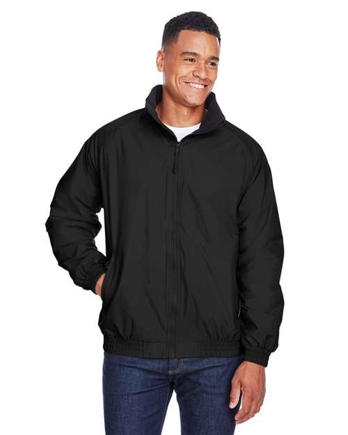 Harriton Unisex Fleece Lined Nylon Jacket - Harriton M740 Black/ Black XS