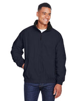 Harriton Unisex Fleece Lined Nylon Jacket - Harriton M740 Black/ Black XS