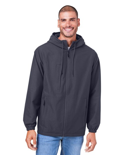 Harriton Unisex Flex Twill Hooded Jacket - Harriton M73 Black XS