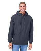Harriton Unisex Flex Twill Hooded Jacket - Harriton M73 Dark Charcoal XS
