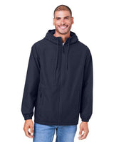 Harriton Unisex Flex Twill Hooded Jacket - Harriton M73 Dark Navy XS