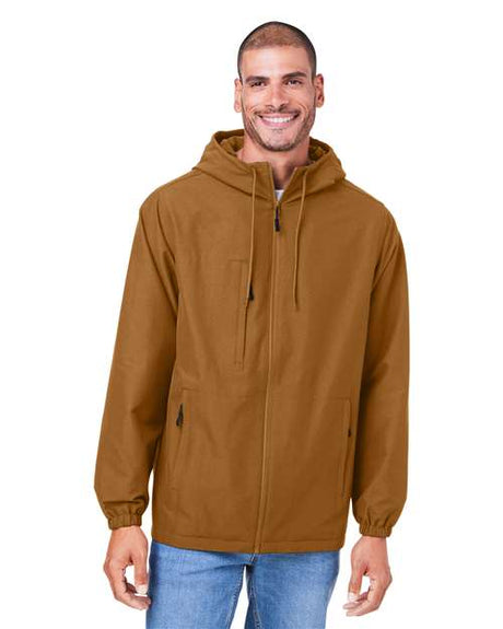 Harriton Unisex Flex Twill Hooded Jacket - Harriton M73 Duck Brown XS
