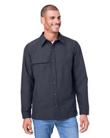 Harriton Unisex Flex Twill Overshirt Jacket - Harriton M72 Dark Charcoal XS