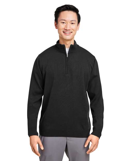 Harriton Unisex Pilbloc™ Quarter - Zip Pullover Sweater - Harriton M421 Black XS
