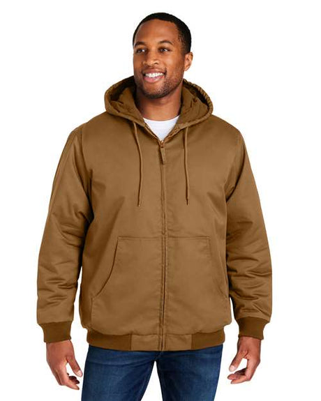 Harriton Unisex Tall ClimaBloc® Heavyweight Hooded Full - Zip Jacket - Harriton M722T Duck Brown LT