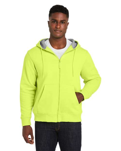 Harriton Unisex Tall ClimaBloc™ Lined Heavyweight Hooded Sweatshirt - Harriton M711T Safety Yellow LT
